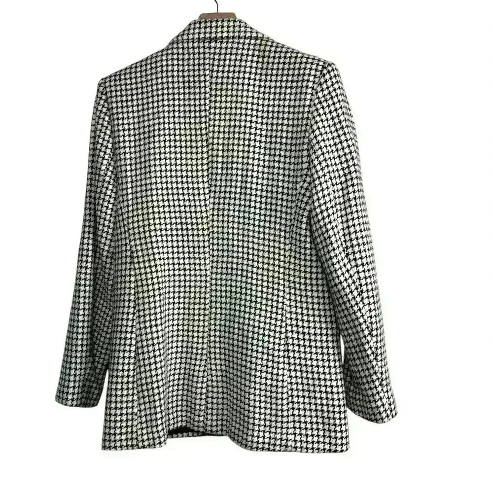 Joan Leslie Vintage Black and White Houndstooth Pattern Blazer Jacket | Size 8 - Picture 2 of 8
